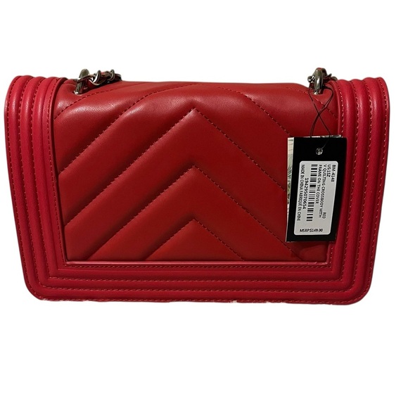 Badgley Mischka Red Chevron Crossbody Bag NWT - Picture 3 of 4